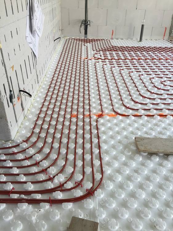 réseau de plancher chauffant